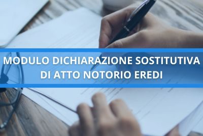 modulo dichiarazione sostitutiva di atto notorio eredi