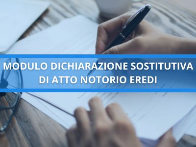 modulo dichiarazione sostitutiva di atto notorio eredi